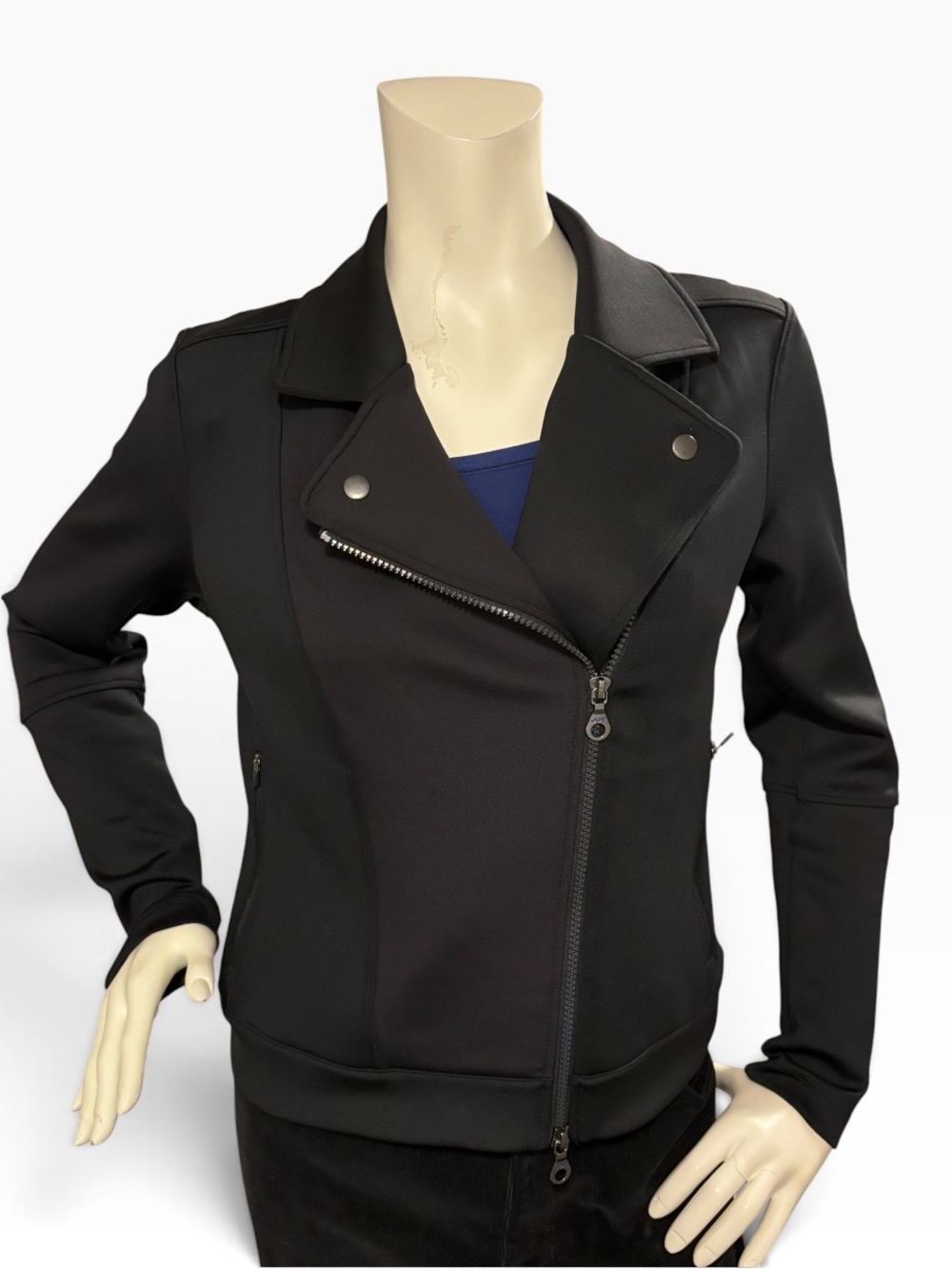 JoyLab Black Cropped Women’s Moto Jacket, Size Medium